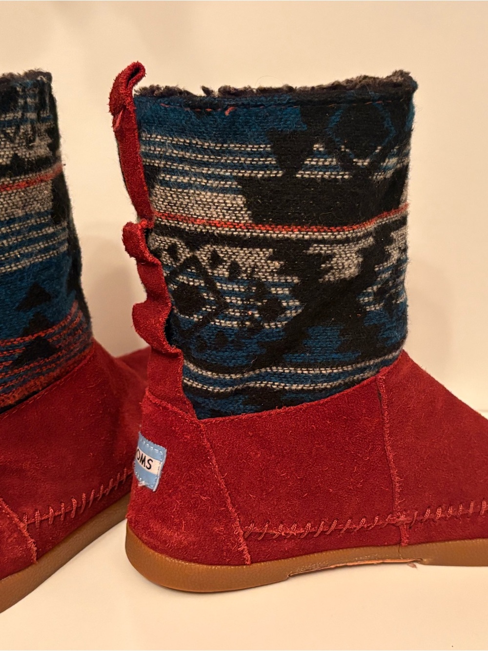 TOMS Women’s Maroon Suede & Patterned Boot